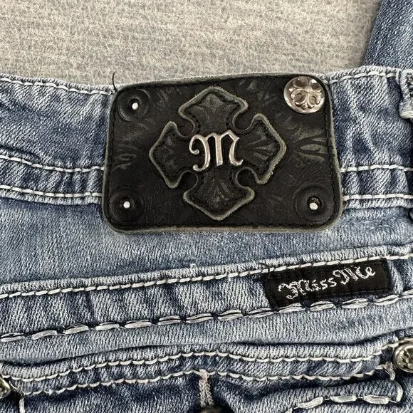 MISS ME - Women's Size 27 Rhinestone Wing JE6003T2R Straight Jeans A46 - Picture 15 of 16